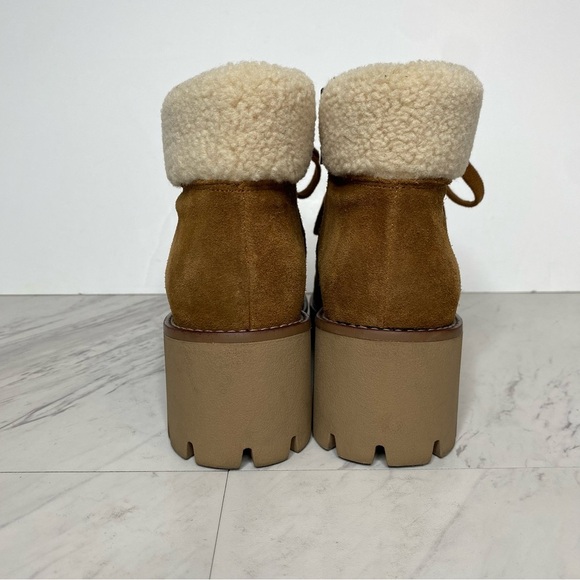 Blondo Devin Waterproof Lace Up Suede Camel Bootie 7M - Picture 3 of 15